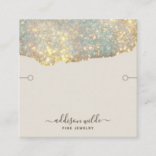 Holographic Modern Glam Glitter Bracelet Display Square Business Card