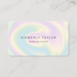 holographic modern makeup girly unicorn iridescent business card