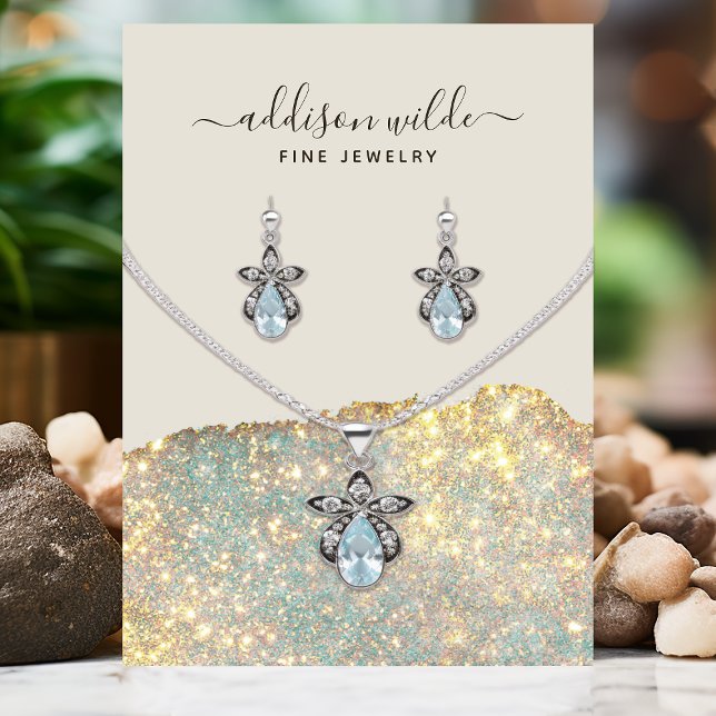 Holographic Modern Necklace Earring Display Card (Creator Uploaded)