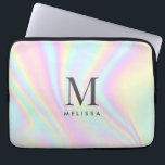 Holographic Monogram Name Laptop Sleeve<br><div class="desc">Colourful Aesthetic Holographic Personalised Monogram Name Laptop Sleeve. Add your name,  monogram or initials.</div>