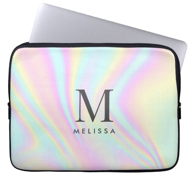 Holographic Monogram Name Laptop Sleeve (Front)