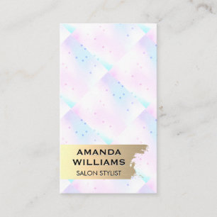 Holographic Mosaic Geometric   Gold Metallic Business Card