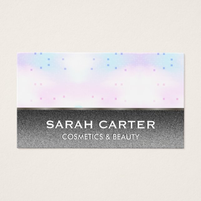Holographic Mosaic Geometric | Silver Glitter (Front)