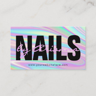 Holographic Nail Salon   Nail Tech   Nail Stylist  Business Card