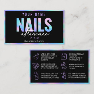 Holographic Nails Aftercare Card