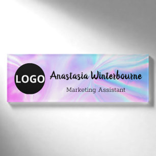 Holographic Name Badge – Custom Logo, Magnetic