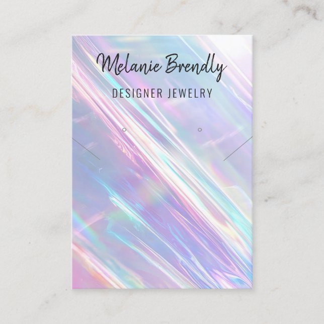 Holographic Necklace Earring Jewellery Display Business Card (Front)