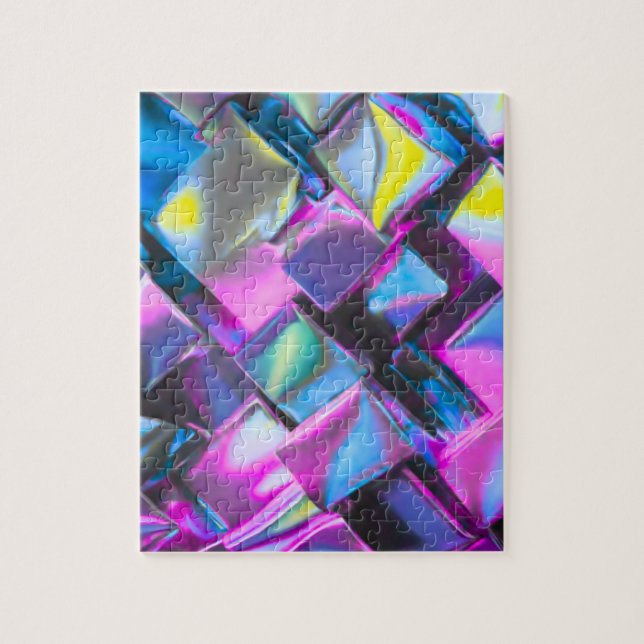 Holographic Neon Glow Aesthetic  Jigsaw Puzzle (Vertical)