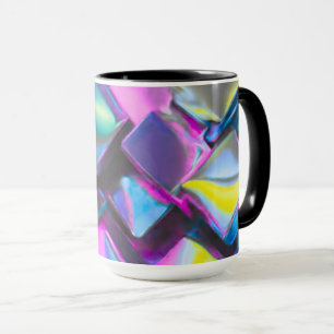 Holographic Neon Glow Aesthetic  Mug