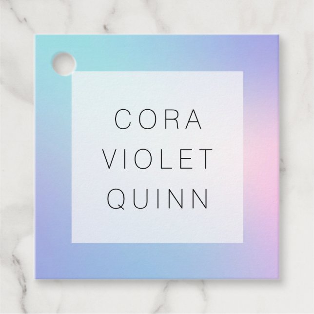 Holographic Ombre Favour Tags (Front)