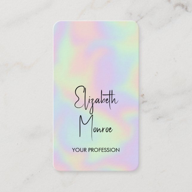 Holographic Opal Gemstone  Appointment Card (Front)