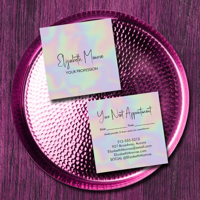 Holographic Opal Gemstone Appointment Card (*BEST TO USE Standard Semi-Gloss paper we selected for best results with holographic illustration)