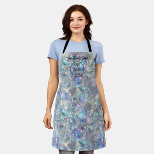 Holographic Opal Stone Background Apron