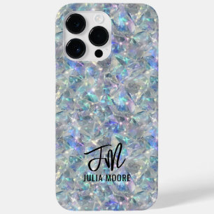 Holographic Opal Stone Background Monogram Case-Mate iPhone 14 Pro Max Case