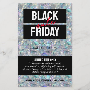 Holographic Opal Stone Background Sale  Flyer