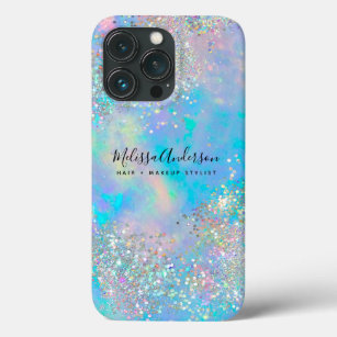 Holographic Opal Stone Glitter Calligraphy Case-Mate iPhone Case