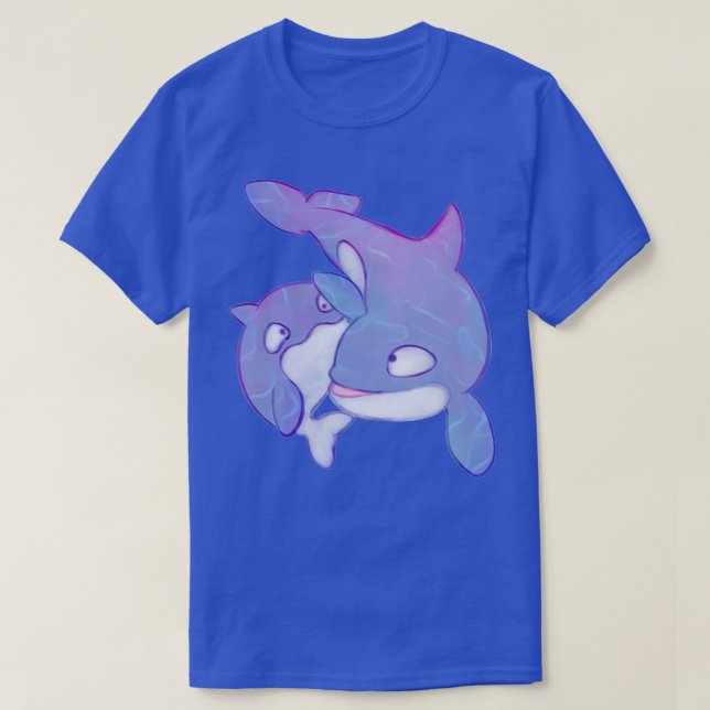 Holographic Orca Killer Whale Family T-Shirt (Design Front)