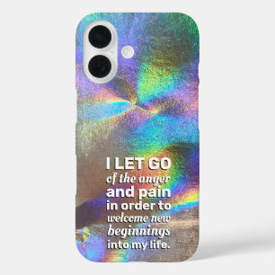 Holographic Pain & Anger Management Affirmation  iPhone 16 Case