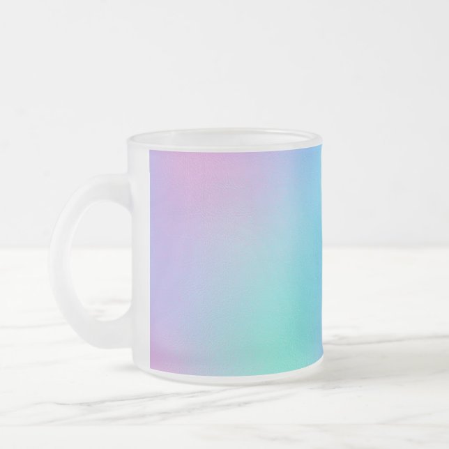 Holographic Pastel Dream Frosted Glass Coffee Mug (Left)