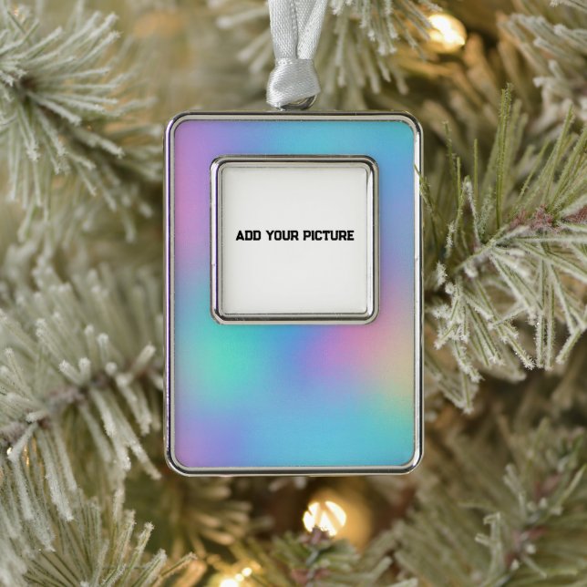 Holographic Pastel Dream Silver Plated Framed Ornament (Tree)