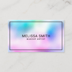 Holographic pastel glossy modern colorful business card