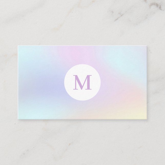 Holographic Pastel Iridescent Hair Stylist Business Card (Front)