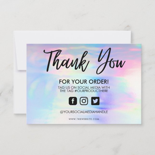 Holographic Pastel Thank you Media Insert (Front)