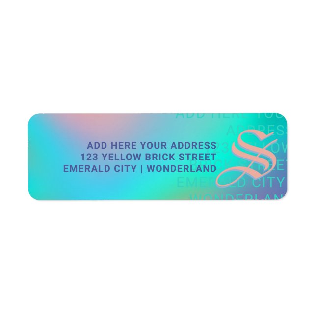 Holographic Pastels | Monogram Return Address (Front)