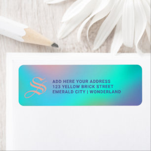 Holographic Pastels Monogram Return Address