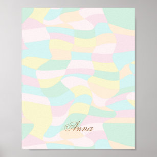 Holographic Pattern Custom Name  Poster