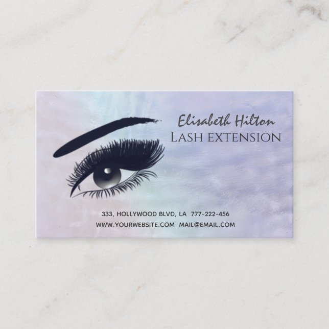 Holographic pearl alluring makeup eye  after care business card (Front)
