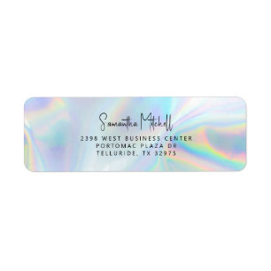 Holographic Personal Script Name Return Address