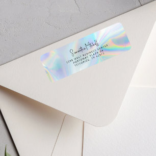 Holographic Personal Script Name Return Address