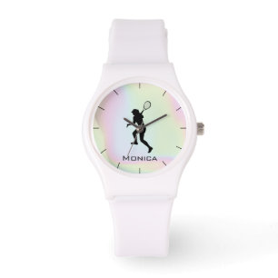 Holographic Personalised Tennis Girl Name Player Watch