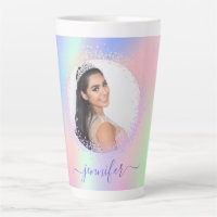 Holographic photo pink purple name script
