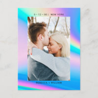 Holographic Photo Wedding Save the Date Invitation