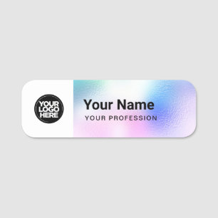 Holographic Pin Name Tag or Magnetic with Logo