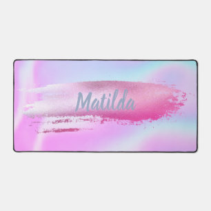 Holographic - pink design, cute desk mat