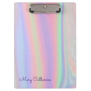 Holographic Pink Personalised Clipboard