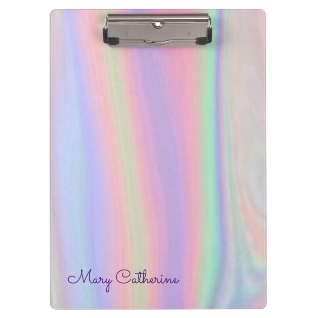 Holographic Pink Personalised Clipboard (Front)