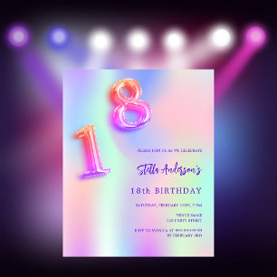 Holographic pink purple 18th birthday budget