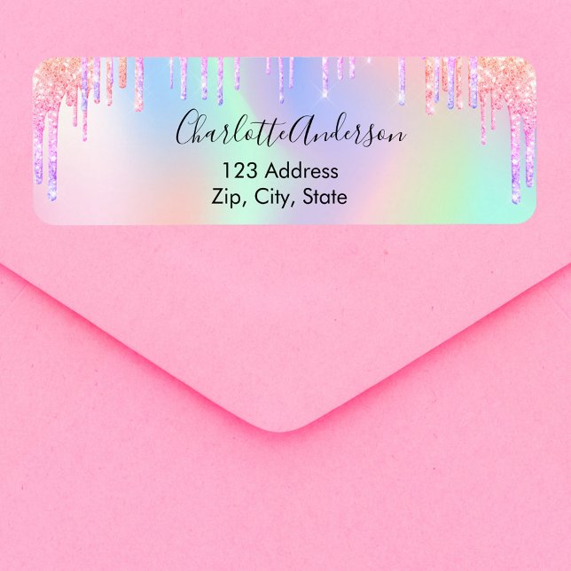Holographic pink purple drips return address l (Creator Uploaded)
