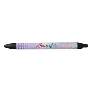 holographic polka dots personalised stylish cute black ink pen