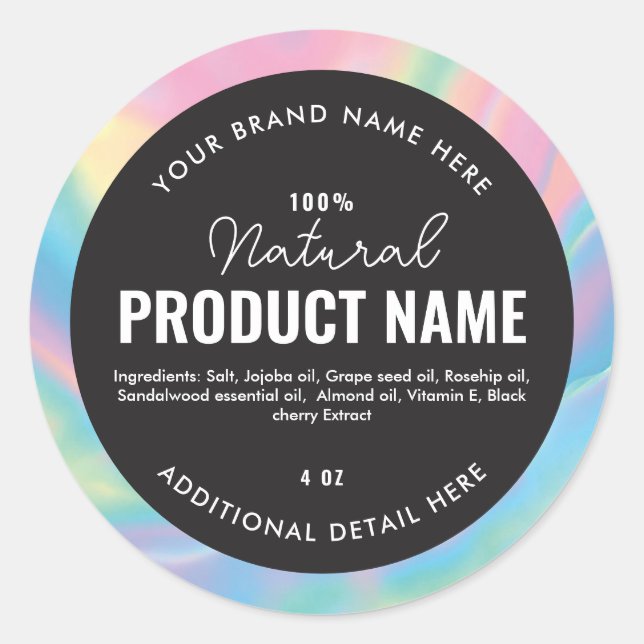 Holographic Product Round Label (Front)