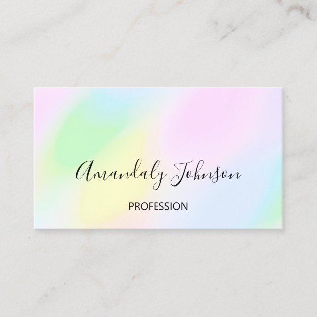 Holographic  Professional Makkeup Artist Pink Business Card (Front)