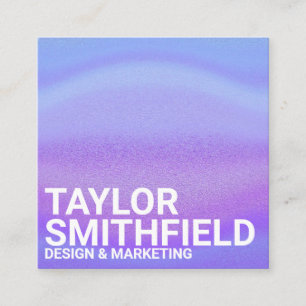 Holographic Purple Colour Shift Square Business Card