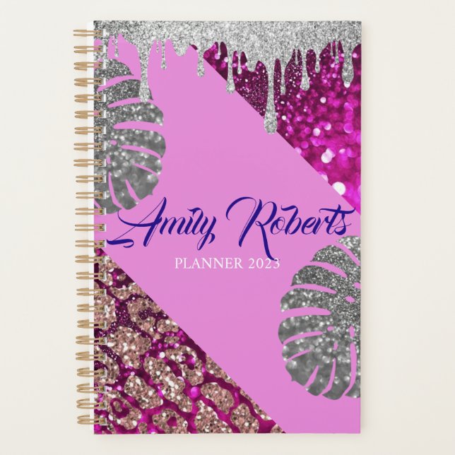 Holographic Purple Glitter Luxury Glam Planner (Front)