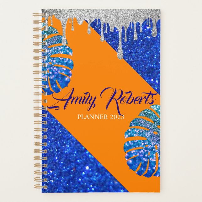 Holographic Purple Glitter Luxury Glam Planner (Front)