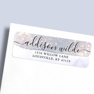Holographic Purple Glitter Luxury Return Address