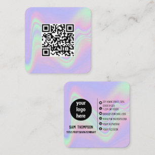 Holographic QR Code Business Logo Business Card